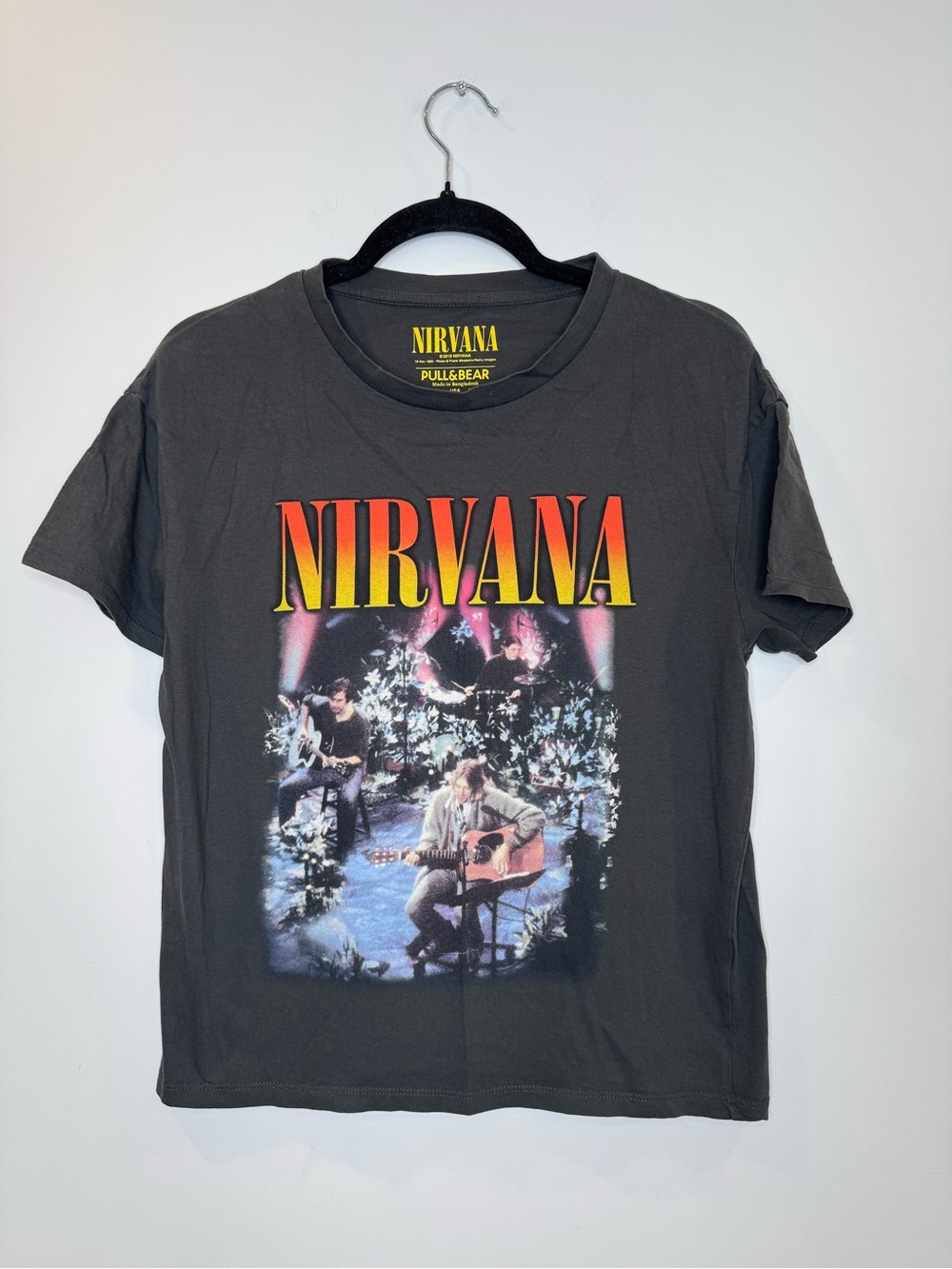Nirvana Black Graphic Band Tee sz small concert graphic